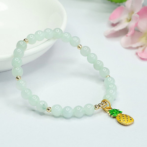 Pulseira de Jadeíta Ximang Shinzue 2026 com Contas Redondas de Jade, Atacado de Fábrica Pineapple S3090301 - Product Image 3