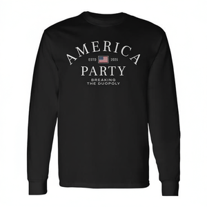 T-shirt à manches longues America Party noir 2025 Breaking The Duopoly - Product Image 2