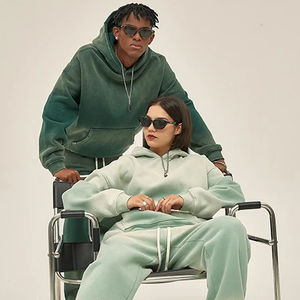 Yingling Valentine Logo personnalisé coton polaire délavé au soleil sans ficelle Vintage en détresse lavé à l'acide à capuche - Product Image 1