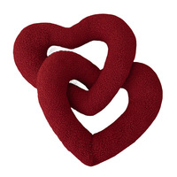Herzförmiger Knoten Samt-Schaf Roter Teddy Valentinstag Kawaii Hochzeit Bett Sofa Dekoratives Kissen Superweicher Plüsch Unisex