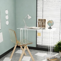 Table pliante en acrylique transparent, table de bureau moderne pour la maison, table d'étude avec surface extensible, console multifonctionnelle, forme personnalisable