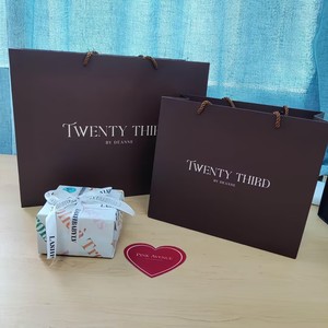 Custom Luxury Dark Brown Paper Gift Bag Print Cream Logo <b>Rope</b> Handle Boutique Clothing Cosmetic Shopping Paper Bags - Product Image 5