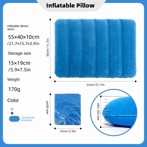 Blow Outdoor Backrest Travel <strong>Pillow</strong> Portable Foldable Inflatable Soft Flocking Washable Customizable 33x25cm Lunch Break <strong>Pillow</strong> - Product Image 6