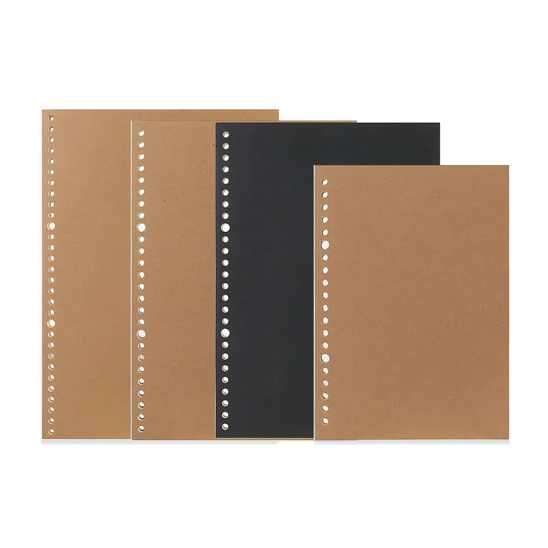 50 Vellen A4 A5 B5 Kraft & Zwarte Cover 70G Ivoor Losbladige Refill Papier Met Dot Lijn Raster pagina 'S