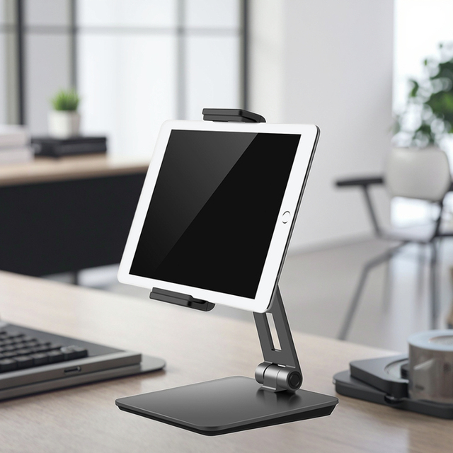 Wholesale Aluminium Smartphone & Tablet Stand 4 to 14 Inch Height Adjustable for Home Office & Bed Use Desktop Holder
