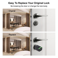Poignée de porte intelligente universelle européenne TTlock Wifi Blue ou système Tuya, serrure numérique intelligente, cylindre intelligent, empreinte digitale