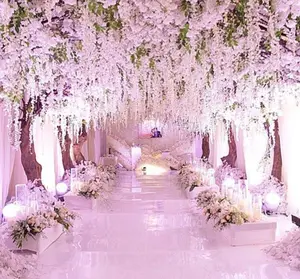 Pohon Wisteria Buatan Manusia Hidup Dalam Ruangan Luar Ruangan Besar untuk Dekorasi Pernikahan