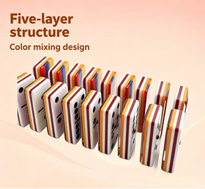 Ensemble de dominos en acrylique personnalisé <span class=keywords><strong>à</strong></span> 5 couches, directement de l'usine, <span class=keywords><strong>couleurs</strong></span> vives de haute qualité, jouet éducatif pour l'apprentissage ludique - Product Image 2