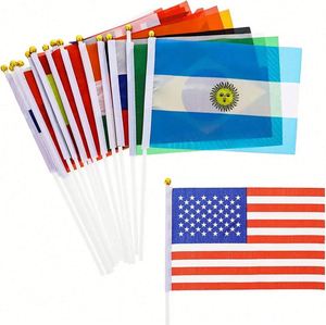 Bandera de Mano Personalizada de Poliéster de 14x21 cm, Antiarrugas, de Secado Rápido, Duradera y Portátil, Venta al Por Mayor de Fábrica, Proveedor Principal - Product Image 4