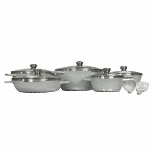 2023 New Cast Aluminum Nonstick Kitchen Pots And Pans Cookware Sets with Glass Lid