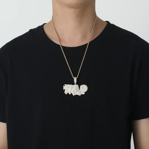 Colgante con letra <span class=keywords><strong>TRAP</strong></span>, conjunto de accesorios de hip hop y <span class=keywords><strong>rap</strong></span>, collar con letra inglesa <span class=keywords><strong>TRAP</strong></span> de circonita. - Product Image 2