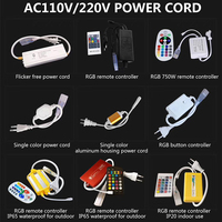 Câble d'alimentation haute qualité pour bandes LED 2.5A AC 220V/110V avec contrôleur RGB à bouton >500W de puissance garantie 2 ans