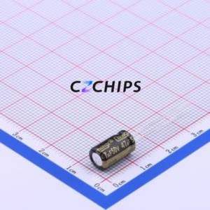 Condensador Electrolítico de Aluminio de Orificio Pasante GR476M050E11RR0VH4FP0, Orificio Pasante, D6.3xL11mm 47uF 20% 50V 2.5mm - Product Image 1