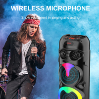 SING-E ZQS8309 Altavoces Bluetooth Profesionales para Exteriores con RGB, Carga Inalámbrica, 40W, Woofer, Bocina, Móvil