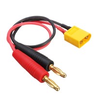 Câble adaptateur de charge Amass XT60 4mm avec fiche banane, fil de silicone 12AWG 300mm pour chargeur de batterie Lipo de drone RC, pièce pour avion RC