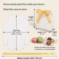 Boîte cadeau en papier pliable de petite taille avec nœud en satin, boîte à friandises pour anniversaire, mariage, fête