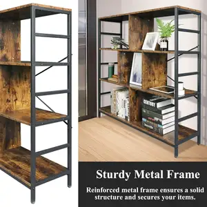 Free Standing Bookshelf Display Cabinet With 7 Open Storage Shelves Decor Furniture For Living Room Bedroom