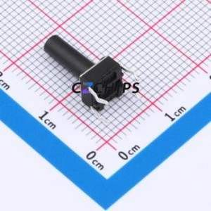 TSA06131-135B332BA Tactile Switch Through hole-4P,6.1x6.1mm Switch Single Pole Single Throw Round Button 1.8N 6.1mm - Product Image 2