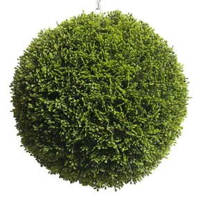 Greenery Indoor Plastic Hanging Plant High Density Artificial Boxwood Topiary Grass Ball