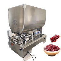 Machine de remplissage pneumatique semi-automatique pour sauce tomate/mayonnaise/confiture/sauce à la viande/confiture/sauce chili/miel avec mélangeur et trémie