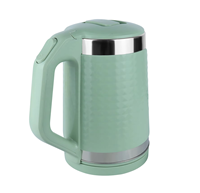 Bouilloire électrique à double paroi Cool Touch 1,7 L, intérieur en acier inoxydable 304, anti-brûlure, arrêt automatique, usage domestique, classe énergétique A+
