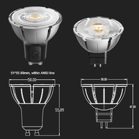 Spot LED 5W 6W 7W, ampoule à intensité variable Triac, angle réglable, zoom 10 degrés, GU10 MR16