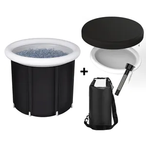 Basic Wholesale Customizable 75*75cm Outdoor Portable PVC Ice Bath Bucket Inflatable Ice Bucket Cold Immersion T
