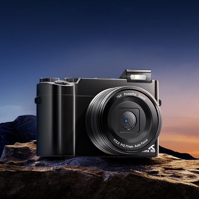 Capture Life 4K UHD 64MP Autofocus Selfie Camera for Travel Vlogging Beginners with Dual Lens and Pop-up Flash CMOS Sensor