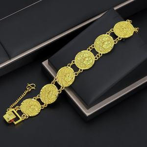 JXX Unique Design Multilayer Coin Chain <b>Bracelet</b> Adjustable <b>Copper</b> Gold Plated Charm <b>Bracelets</b> for Women Trendy Style Made Brass - Product Image 5