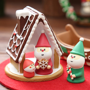Cute Santa Claus Figurine Resin Christmas Decoration Indoor Desktop Craft Gift Decor - Product Image 1