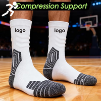 Chaussettes de course à compression rembourrées pour adultes, chaussettes de sport athlétiques en coton, chaussettes de sport