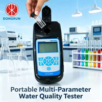 Testeur de qualité de l'eau multi-paramètres portable Dongrun OEM pour aquaculture, eau douce, eau de mer, étang à poissons, élevage, garantie 1 an, 1W