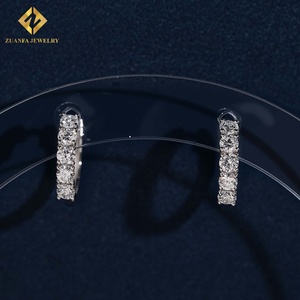 Pendientes de diseño de gran oferta, pendientes de diamantes cultivados en laboratorio, pendientes de aro chapados en plata 925, Joyería de diamantes - Product Image 5