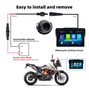 Pantalla de Navegación para Motocicleta de 7.0 Pulgadas, 5G WIFI, BT, <span class=keywords><strong>Android</strong></span> <span class=keywords><strong>Auto</strong></span> y Carplay Inalámbrico, Monitor de Navegación GPS, DVR, TPMS Opcional - Product Image 6
