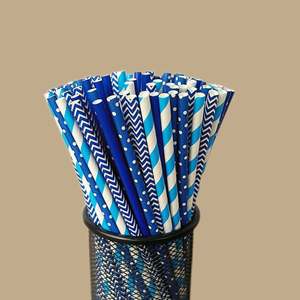 Accept Custom China Manufacture Pajita De Papel Custom Best Quality Paille En Papier Cheap Price Blue pink Paper <b>Straw</b> - Product Image 3