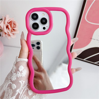 Coque de Téléphone Miroir Tendance Ins Style Protection Complète pour iPhone et Samsung, Design Mignon pour Filles