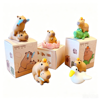 Figurine de Capybara Mignonne en Boîte Mystère, Ornement Animalier Kawaii en Résine, Décoration de Bureau, Maison, Voiture, Ensemble Cadeau de Collection