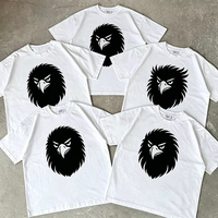 T-shirt graphique streetwear personnalisé col rond coupe oversize épaisse 100 % coton épaules tombantes blanc coupe carrée pour homme