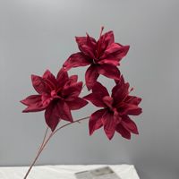 KEWEI 1895 Bunga Lily Buatan 3 Kepala Ukuran Kecil, Dekorasi Pernikahan, Perlengkapan Fotografi, Rangkaian Bunga
