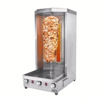 Céramique durable pour la préparation de la viande de kebab, machine à shawarma professionnelle commerciale à quatre brûleurs, barbecue rotatif automatique