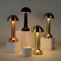Lámpara de Escritorio LED Recargable con Control Táctil, 3CCT, Regulable, Estilo Nórdico, para Comedor y Dormitorio, Diseño de Hongo, OEM de Fábrica