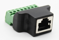 Connexion et connecteurs informatiques RJ45 femelle à borne à vis connecteur 8 broches adaptateur d'extension de câble Ethernet