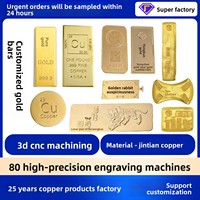 Ornement en métal en forme de lingot d'or américain en cuivre doré, gravé sur mesure par CNC, pour mariages, anniversaires, remises de diplômes