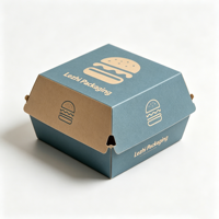 Boîte à hamburger en gros personnalisable en kraft de qualité alimentaire pour restaurants de restauration rapide mondiaux – Emballage jetable en papier