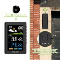 Station météo numérique sans fil BALDR B0360, station météo avec capteur d'humidité et de température LCD couleur sans fil, prévisions météorologiques