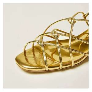 Sandales romaines d'été à bout rond tressées et ajourées pour femme, à talon épais, décontractées pour l'extérieur - Product Image 4