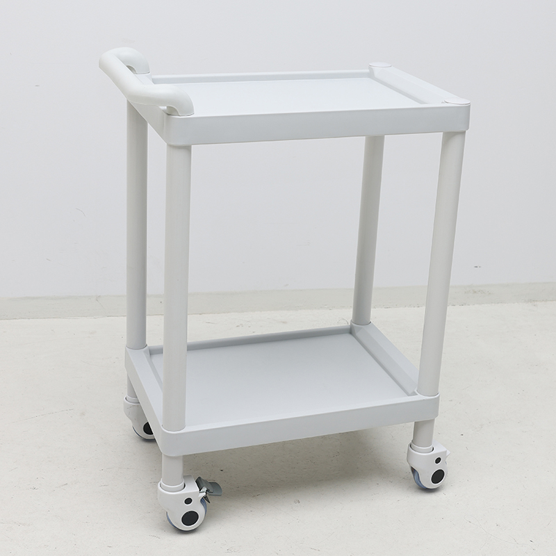 MN-101A  Economical High Quality Hospital Double Layer Plastic Trolley for Sale