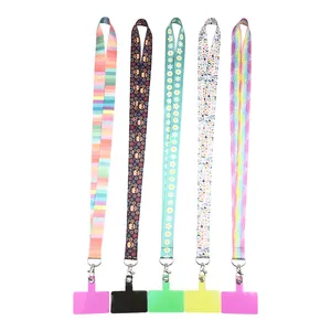 Polyester Phone Lanyard With Custom Logo PVC Card Badge Holder Id Neck Lanyard No Minimum Order Lanyard