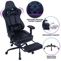 VANBOW Chaise de bureau ergonomique pour ordinateur avec repose-pieds Racing Executive pivotante réglable pour tâches roulantes