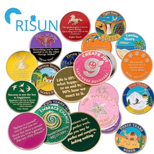 Moneda de desafío de esmalte transparente personalizada, 1 año, mes, moneda de token sobrio, Chip de recuperación de sobriedad, monedas de desafío - Product Image 1